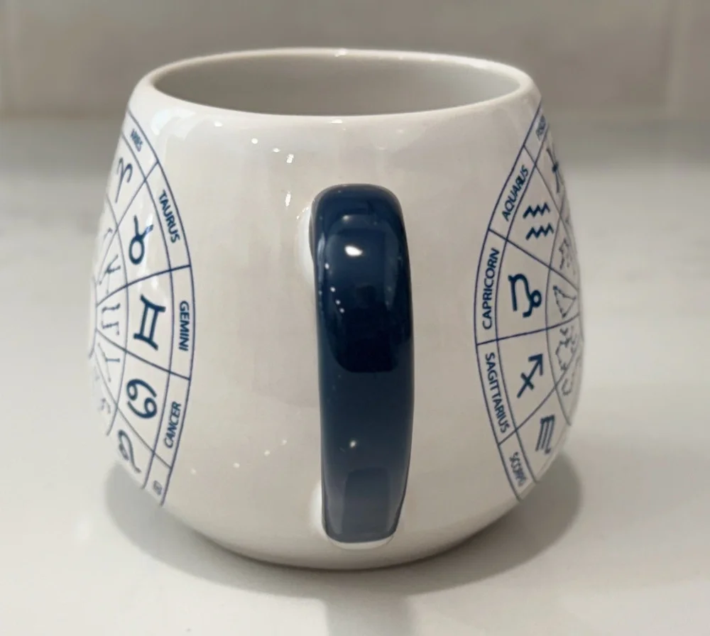 Home Essentials Celestial Collection Coffee Mug Cup Zodiac Astrology Blue White